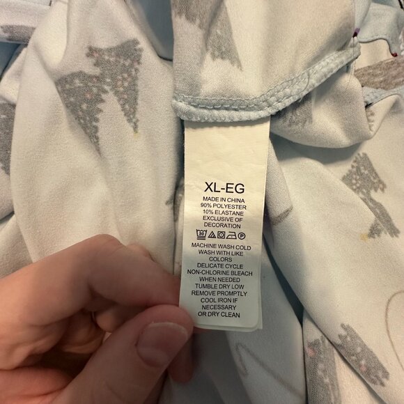 Kate Spade Holiday Christmas Skating Winter Blue Gray Jogger Pajamas Size XL - Picture 7 of 12